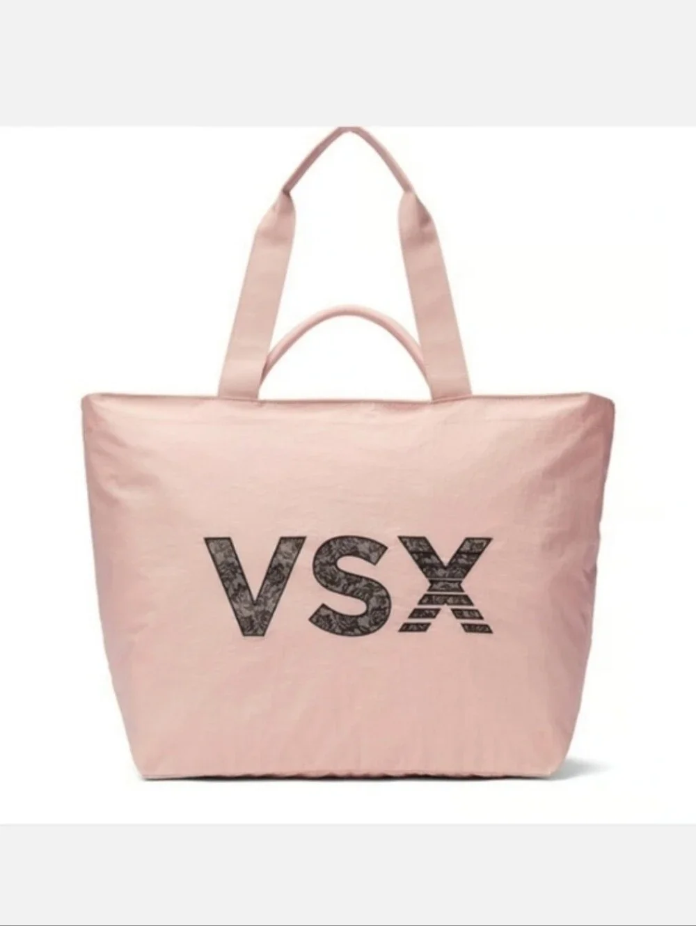 VSX Blush Pink Victoria's Secret Tote Bag with Black Logo